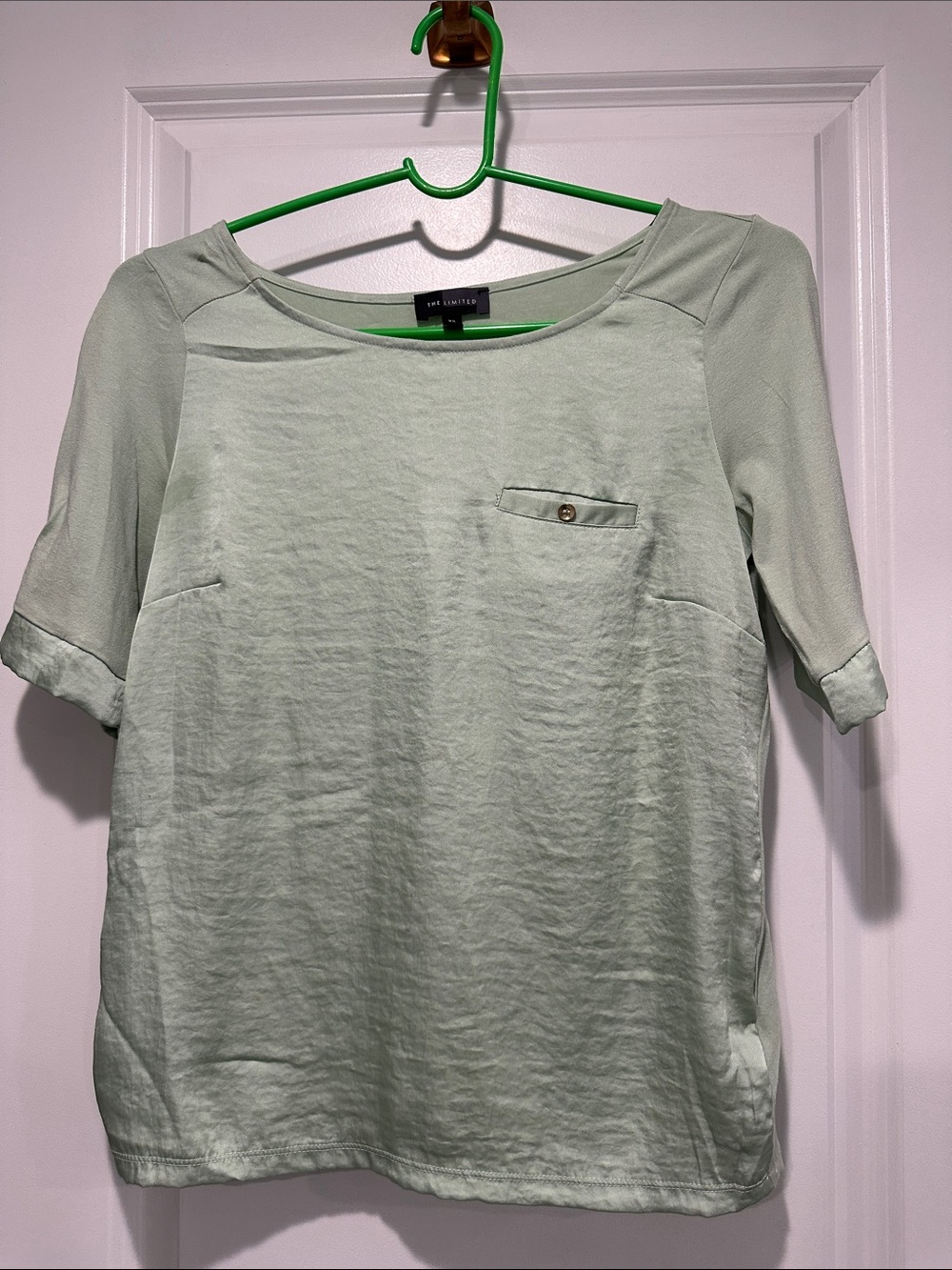 The Limited Mint Green Short Sleeve Boatneck Blouse